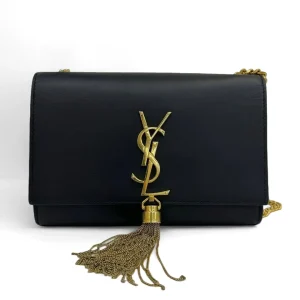 SAINT LAURENT Kate Small Tassel Bag Black Leather