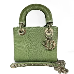 DIOR Mini Lady Dior Bag Green Lizard Leather Exotic Collection