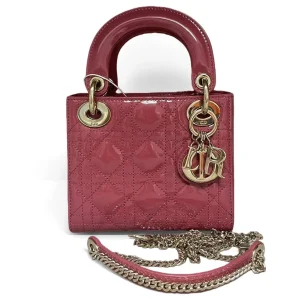 DIOR Mini Lady Dior Bag Hibiscus Pink Patent Leather