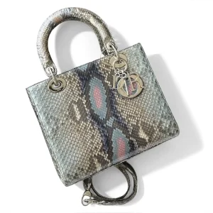 DIOR Lady Dior Medium Bag Multicolor Python Leather Collection Exotic Limited Version