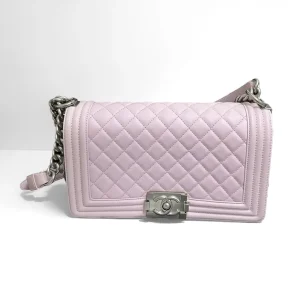CHANEL Medium Boy Bag Pink Quilted Calfskin