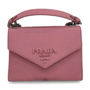 PRADA Monochrome Pink Saffiano Leather Shoulder Bag
