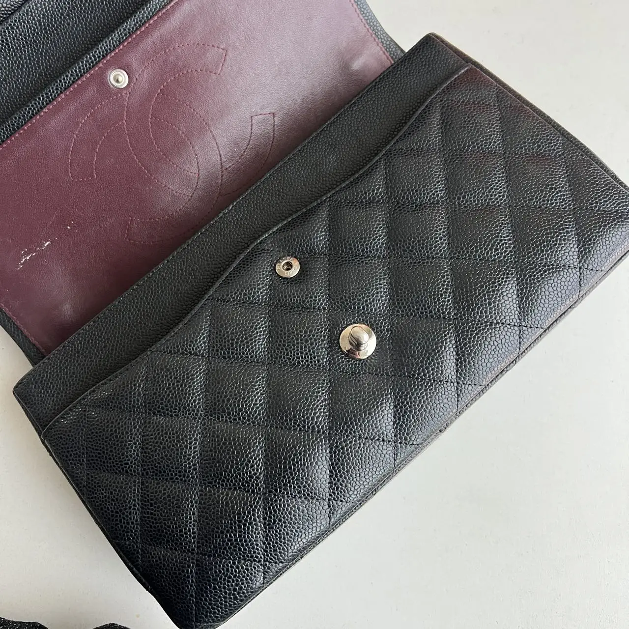 CHANEL Jumbo Classic Flap Bag Black Caviar Leather CHANEL Jumbo Classic Flap Bag Black Caviar Leather