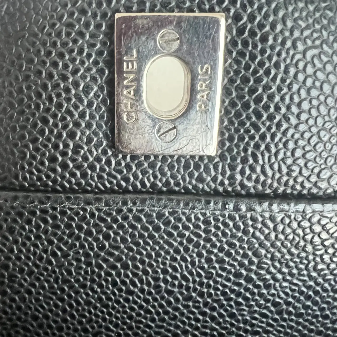 CHANEL Jumbo Classic Flap Bag Black Caviar Leather CHANEL Jumbo Classic Flap Bag Black Caviar Leather