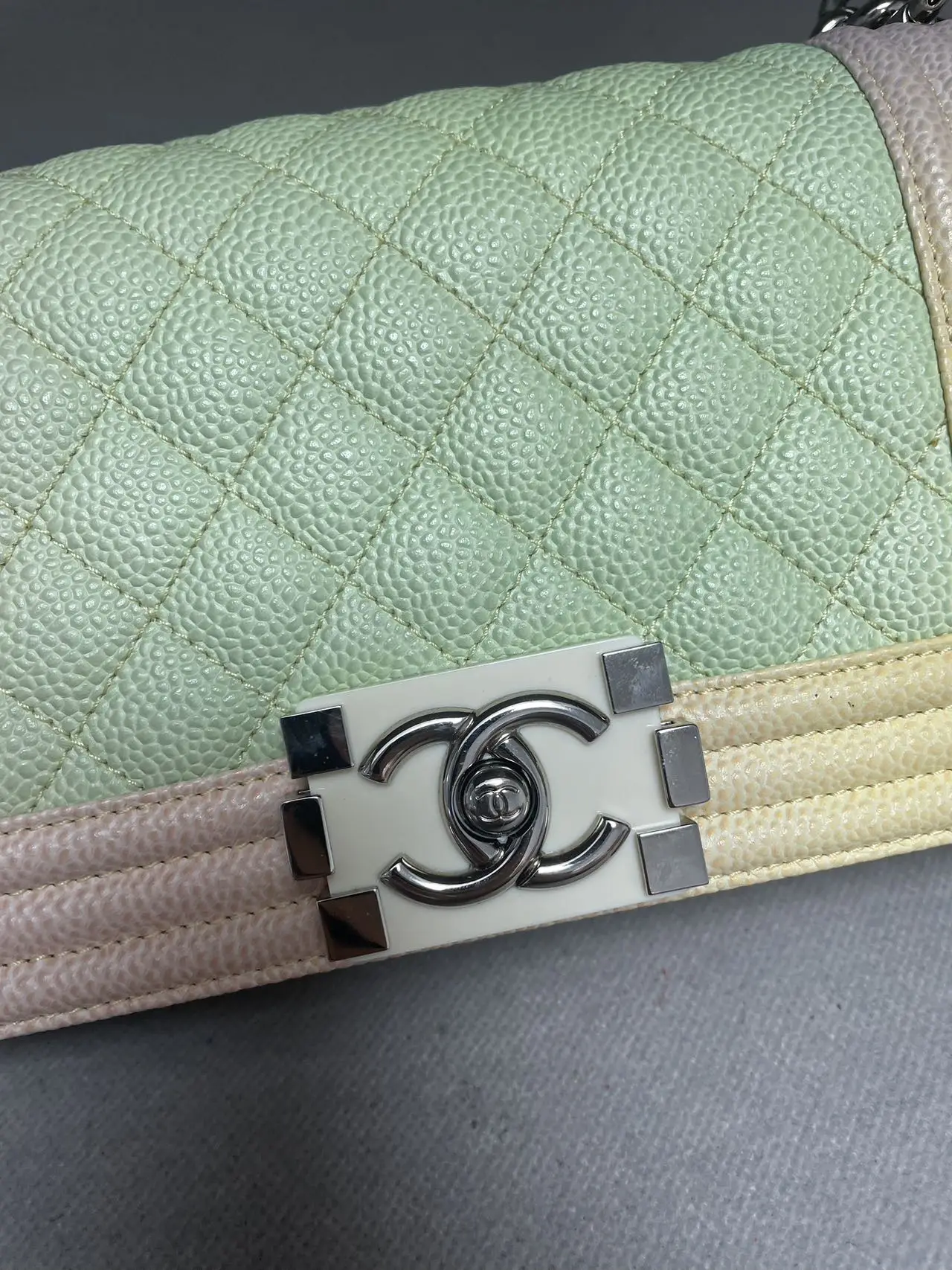 CHANEL Small Boy Bag Rainbow/Multicolor Quilted Caviar Leather CHANEL Small Boy Bag Rainbow/Multicolor Quilted Caviar Leather