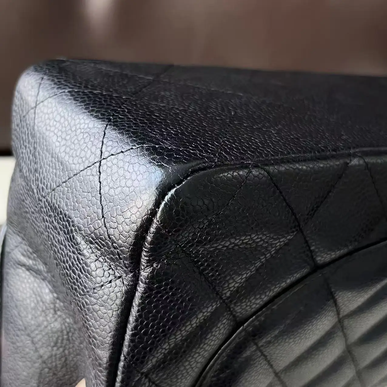 CHANEL Large/ Jumbo Classic Flap Single Flap Black Caviar Leather Bag CHANEL Large/ Jumbo Classic Flap Single Flap Black Caviar Leather Bag