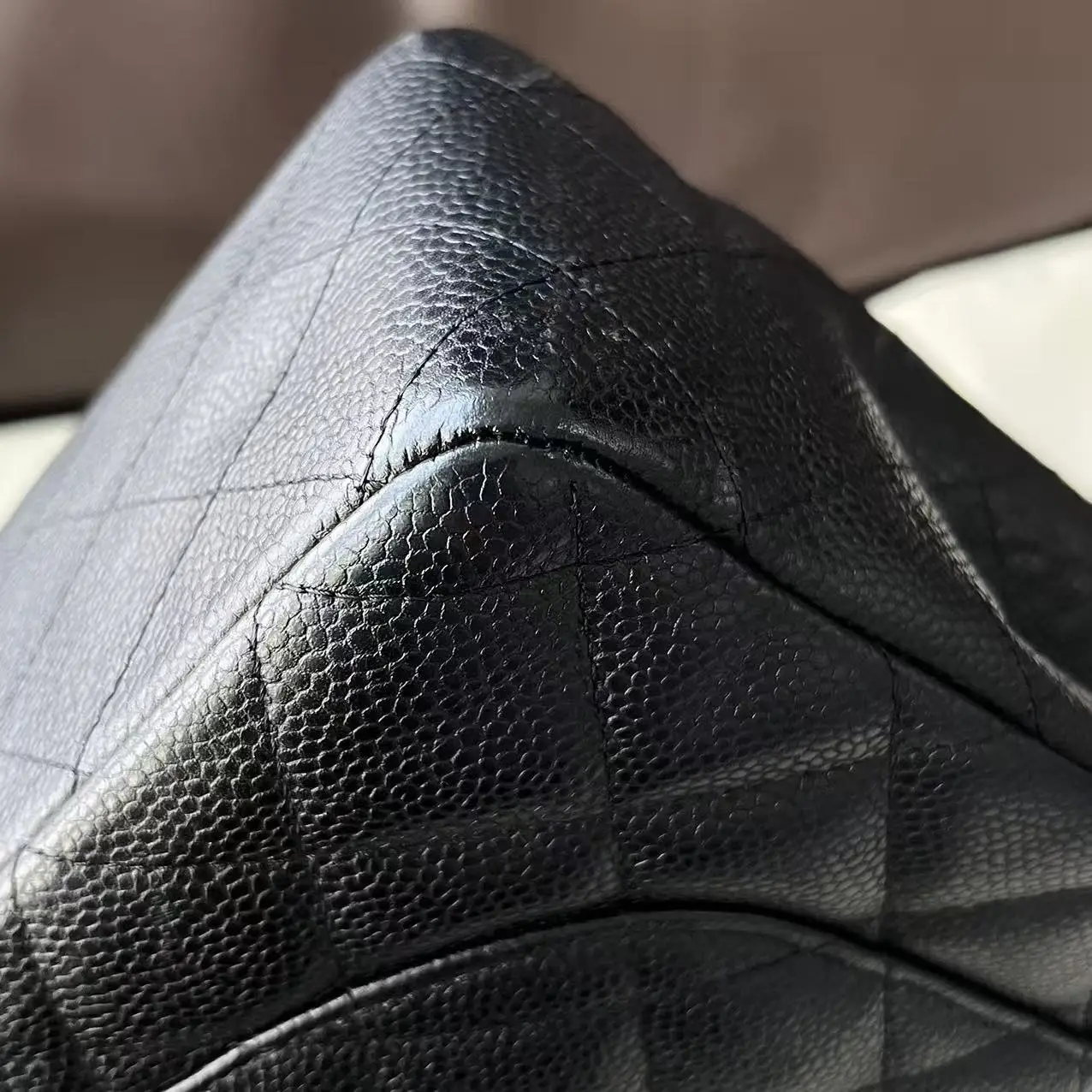 CHANEL Large/ Jumbo Classic Flap Single Flap Black Caviar Leather Bag CHANEL Large/ Jumbo Classic Flap Single Flap Black Caviar Leather Bag