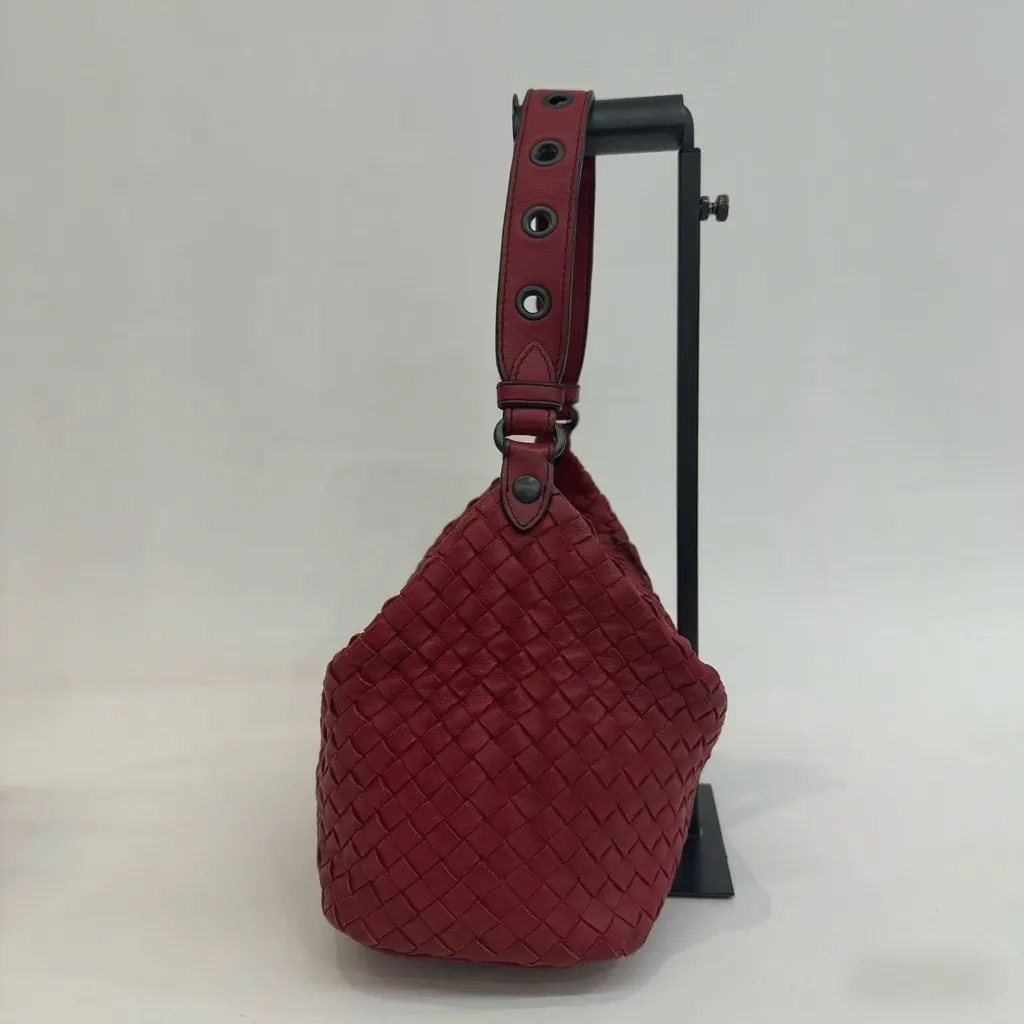 BOTTEGA VENETA Parachute Red Intrecciato Nappa Shoulder Bag BOTTEGA VENETA Parachute Red Intrecciato Nappa Shoulder Bag