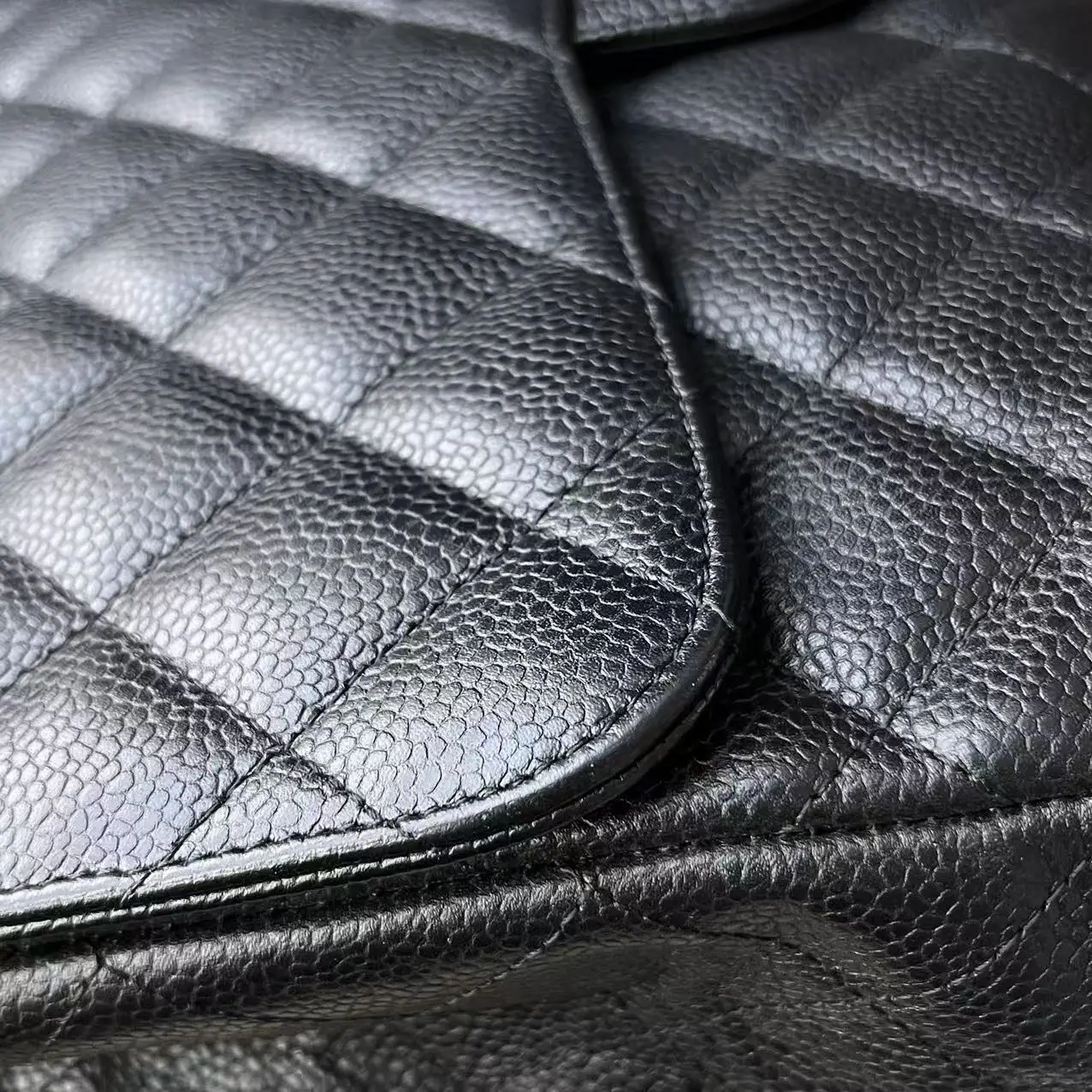 CHANEL Large/ Jumbo Classic Flap Single Flap Black Caviar Leather Bag CHANEL Large/ Jumbo Classic Flap Single Flap Black Caviar Leather Bag