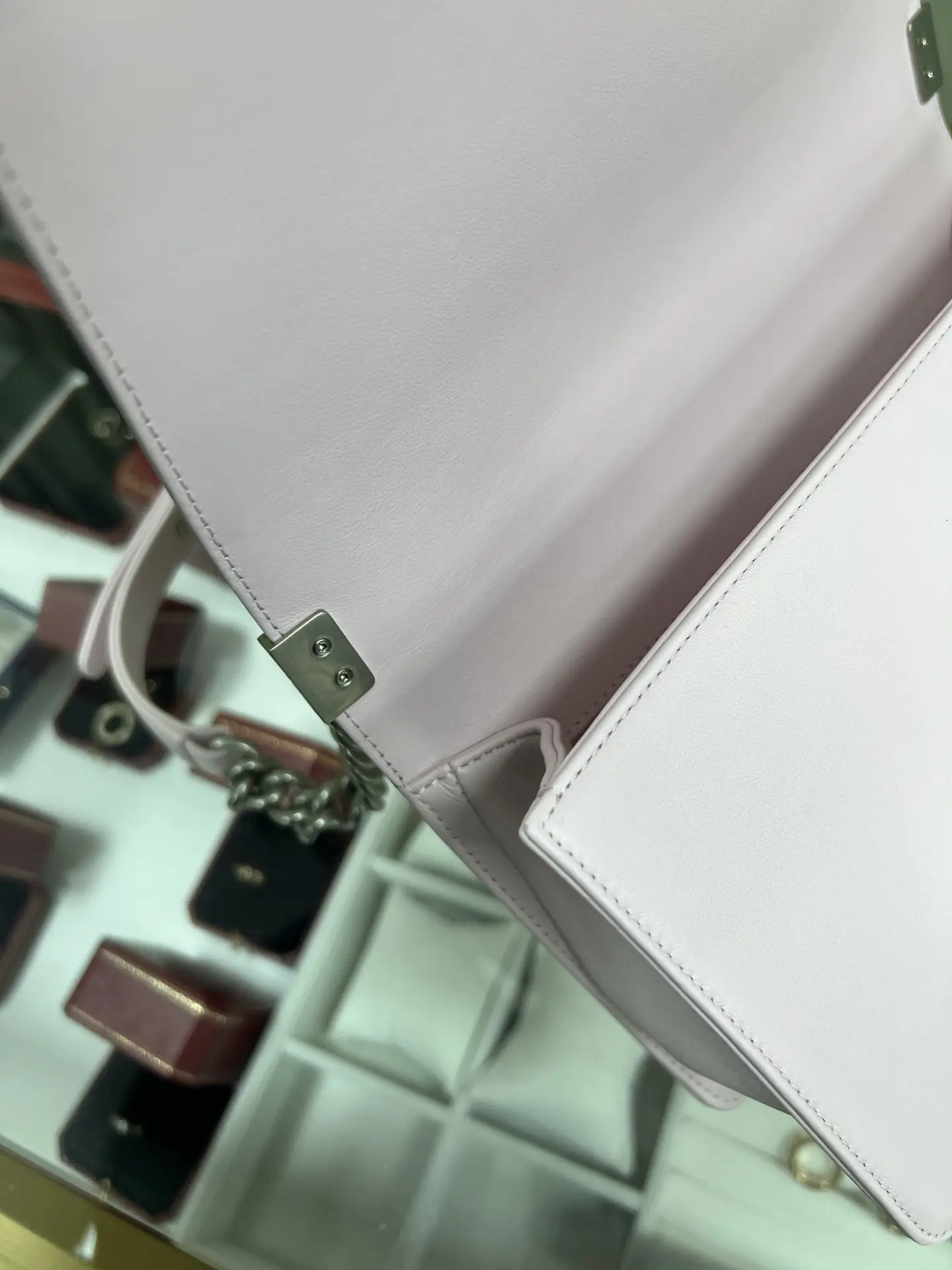 CHANEL Medium Boy Bag Pink Quilted Calfskin CHANEL Medium Boy Bag Pink Quilted Calfskin