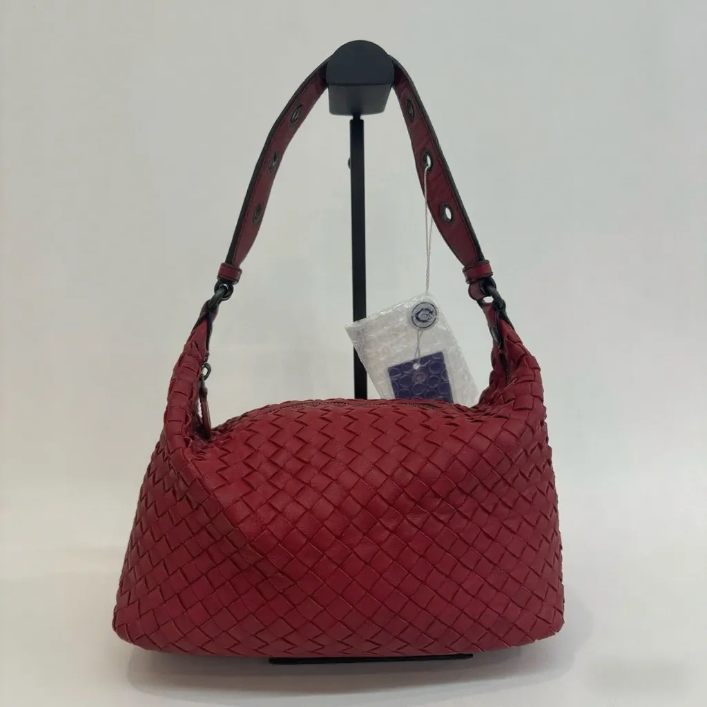 BOTTEGA VENETA Parachute Red Intrecciato Nappa Shoulder Bag BOTTEGA VENETA Parachute Red Intrecciato Nappa Shoulder Bag