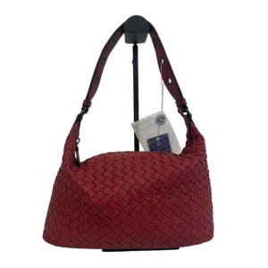 BOTTEGA VENETA Parachute Red Intrecciato Nappa Shoulder Bag