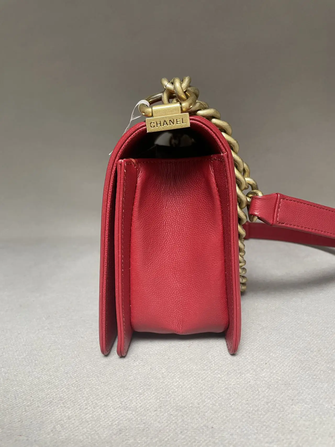 CHANEL Medium Boy Bag Red Quilted Calfskin CHANEL Medium Boy Bag Red Quilted Calfskin