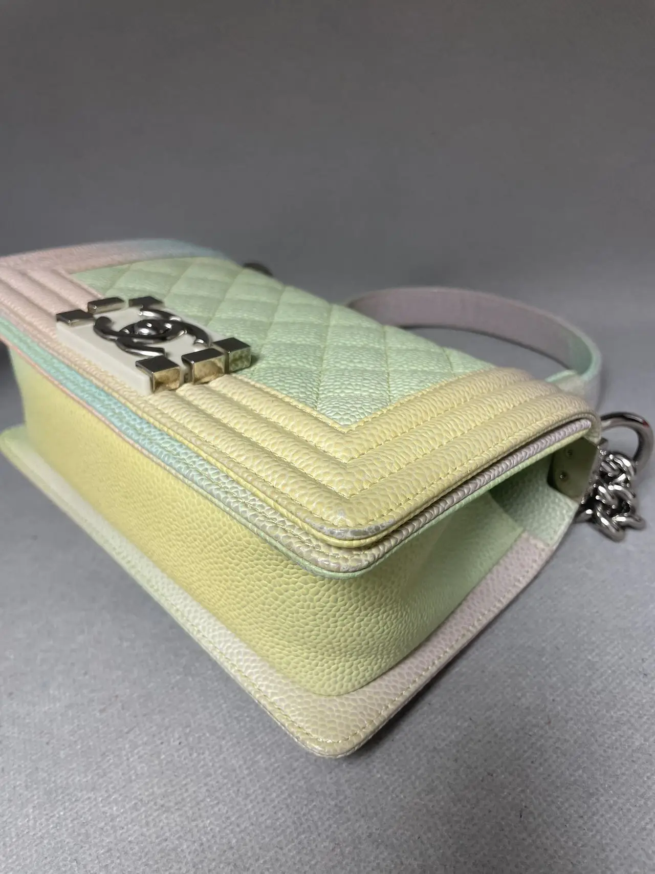 CHANEL Small Boy Bag Rainbow/Multicolor Quilted Caviar Leather CHANEL Small Boy Bag Rainbow/Multicolor Quilted Caviar Leather