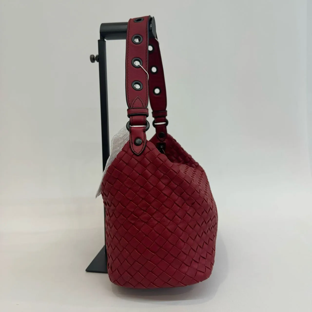BOTTEGA VENETA Parachute Red Intrecciato Nappa Shoulder Bag BOTTEGA VENETA Parachute Red Intrecciato Nappa Shoulder Bag