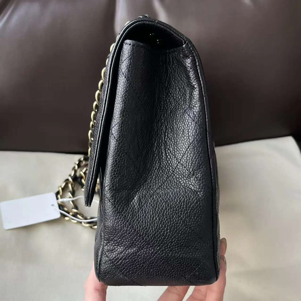 CHANEL Large/ Jumbo Classic Flap Single Flap Black Caviar Leather Bag CHANEL Large/ Jumbo Classic Flap Single Flap Black Caviar Leather Bag
