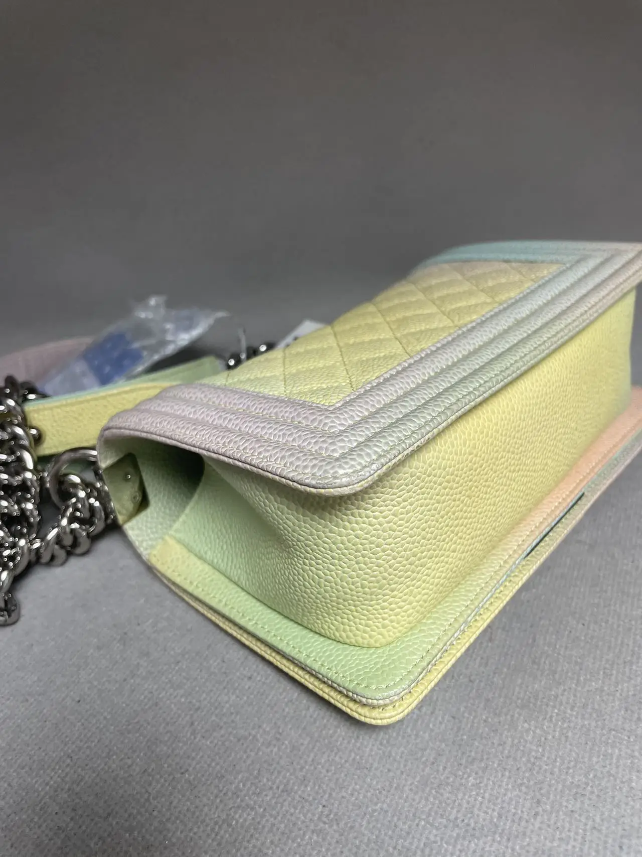 CHANEL Small Boy Bag Rainbow/Multicolor Quilted Caviar Leather CHANEL Small Boy Bag Rainbow/Multicolor Quilted Caviar Leather