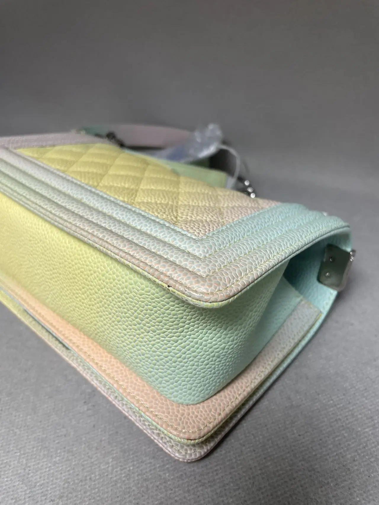 CHANEL Small Boy Bag Rainbow/Multicolor Quilted Caviar Leather CHANEL Small Boy Bag Rainbow/Multicolor Quilted Caviar Leather