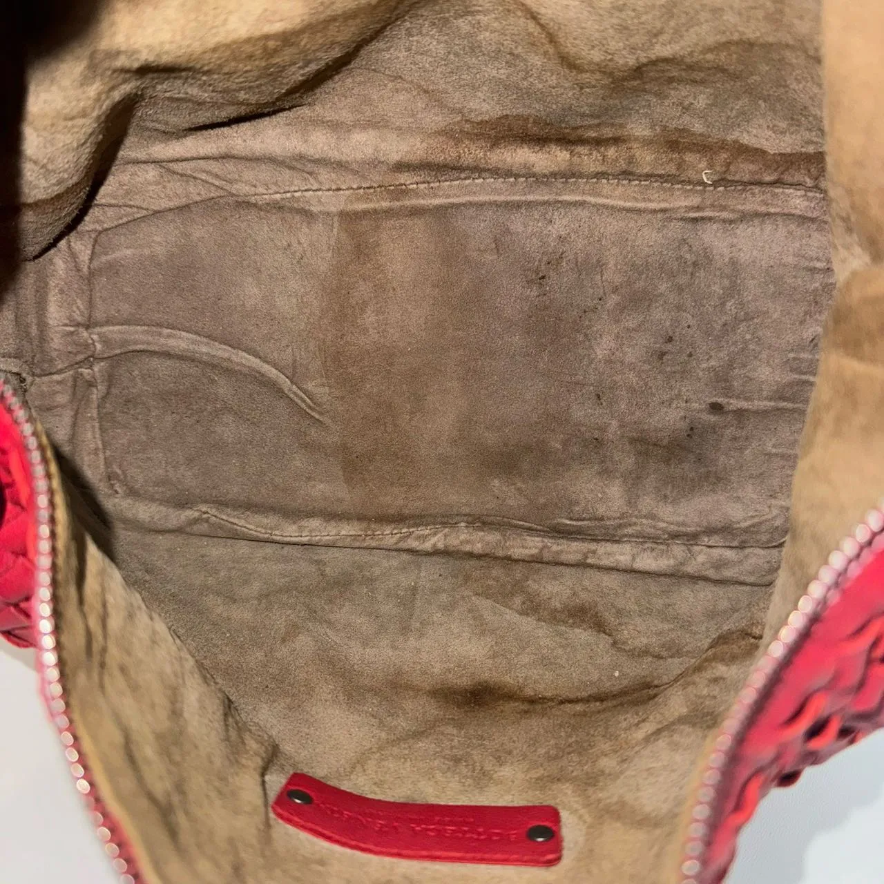 BOTTEGA VENETA Parachute Red Intrecciato Nappa Shoulder Bag BOTTEGA VENETA Parachute Red Intrecciato Nappa Shoulder Bag