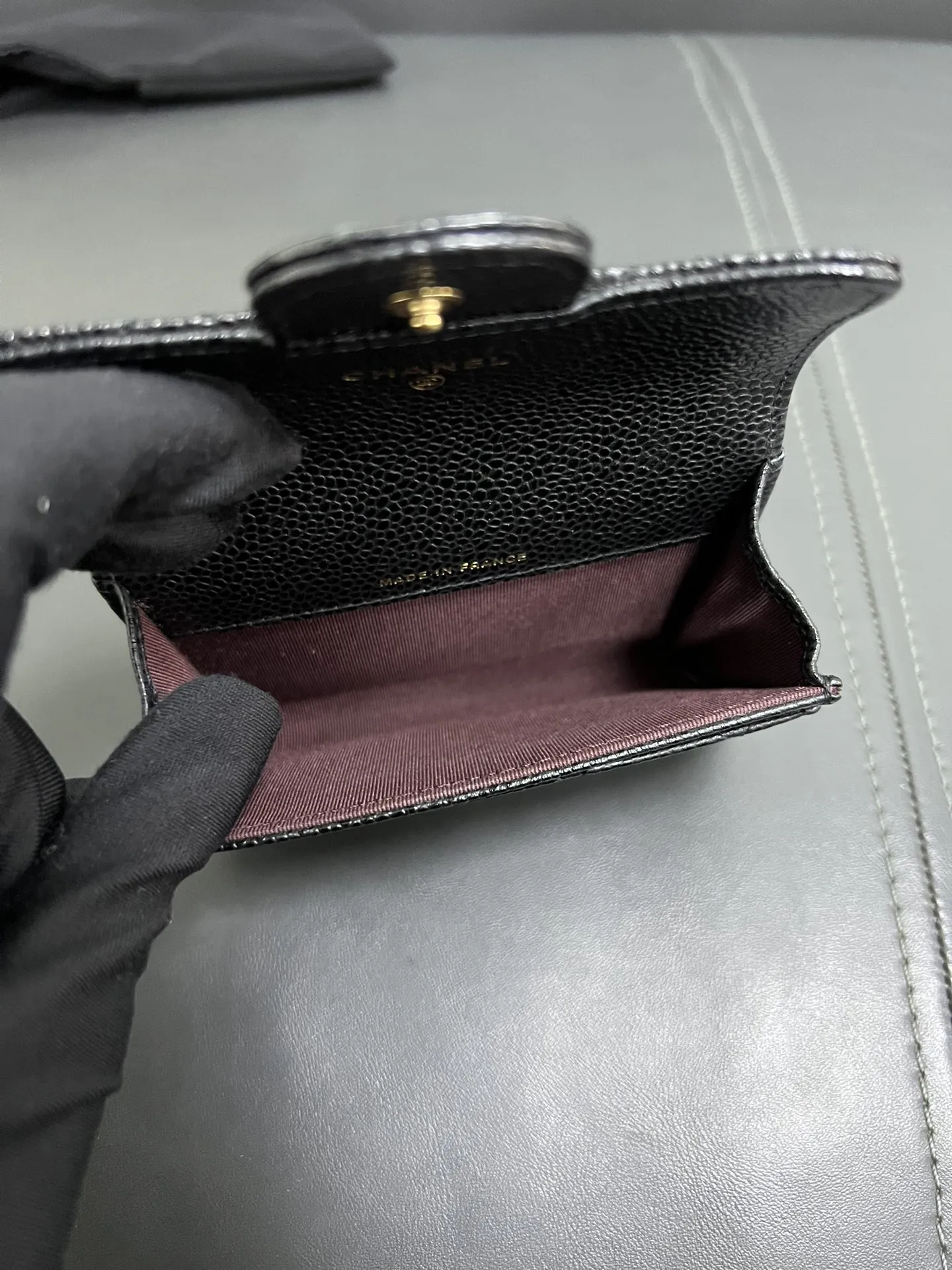 CHANEL Classic Flap Card Holder Wallet Black Quilted Leather CHANEL Classic Flap Card Holder Wallet Black Quilted Leather