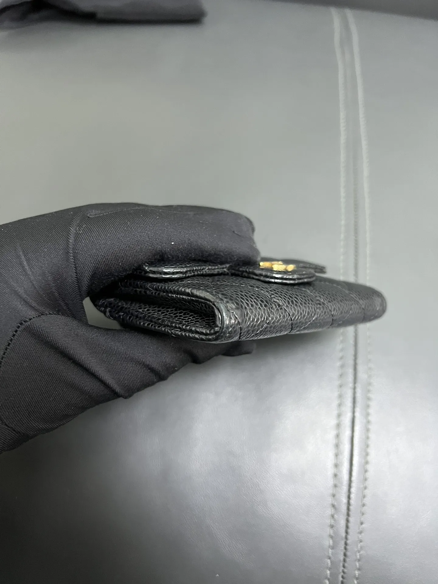 CHANEL Classic Flap Card Holder Wallet Black Quilted Leather CHANEL Classic Flap Card Holder Wallet Black Quilted Leather