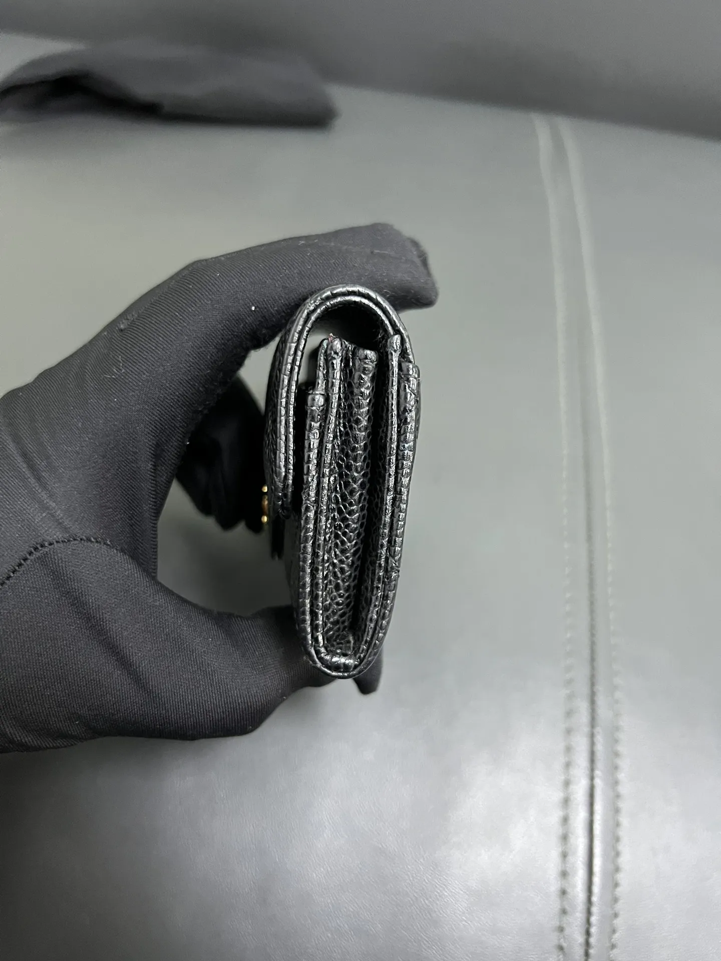 CHANEL Classic Flap Card Holder Wallet Black Quilted Leather CHANEL Classic Flap Card Holder Wallet Black Quilted Leather