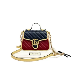 GUCCI Torchon GG Marmont  Multicolored Leather Mini Top Handle Bag