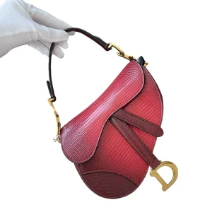 DIOR Mini Saddle Bag Red Exotic Collection Limited Version