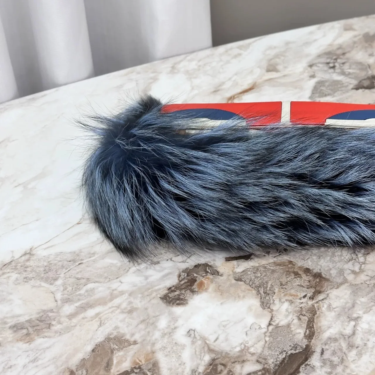 FENDI Baguette Multicolor Monsters Blue Faux Fur Shoulder Bag FENDI Baguette Multicolor Monsters Blue Faux Fur Shoulder Bag