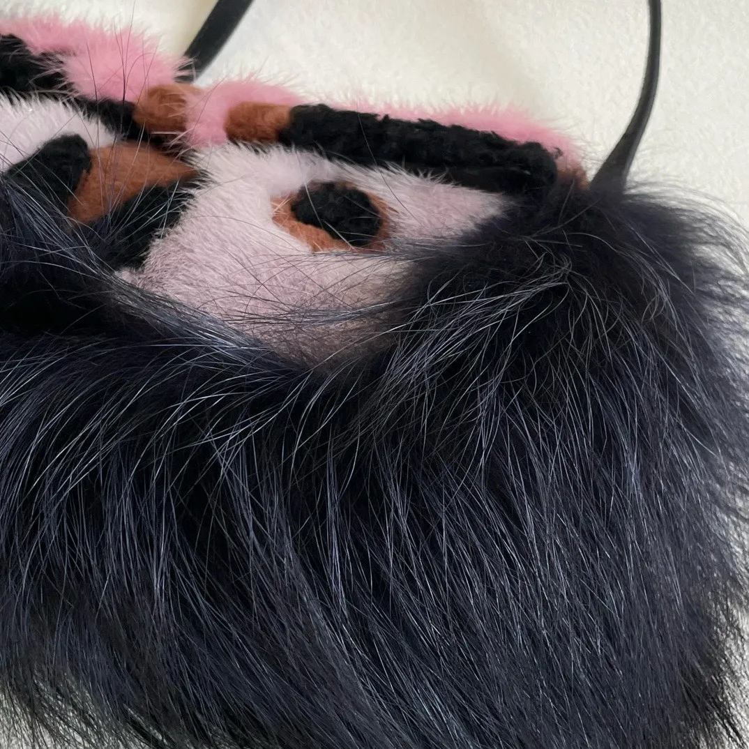 FENDI Bag Bugs Fur Face Mini Baguette Shoulder Bag FENDI Bag Bugs Fur Face Mini Baguette Shoulder Bag