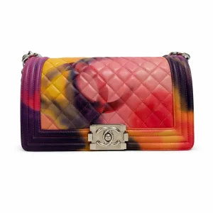 CHANEL Medium Lambskin Flower Power Boy Flap Crossbody Bag