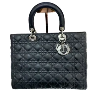 DIOR Large Lady Dior Bag in Black Lambskin Bag