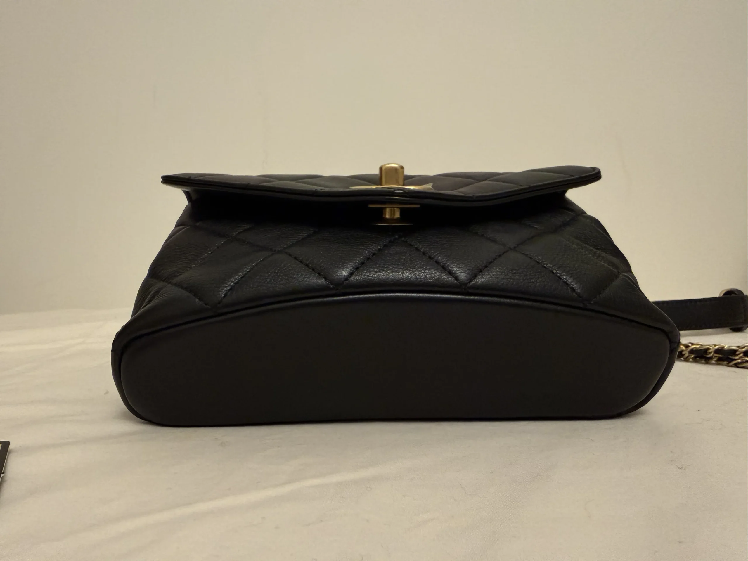 CHANEL Carry With Chic Chain Flap Waist Bag Quilted Calfskin CHANEL Carry With Chic Chain Flap Waist Bag Quilted Calfskin