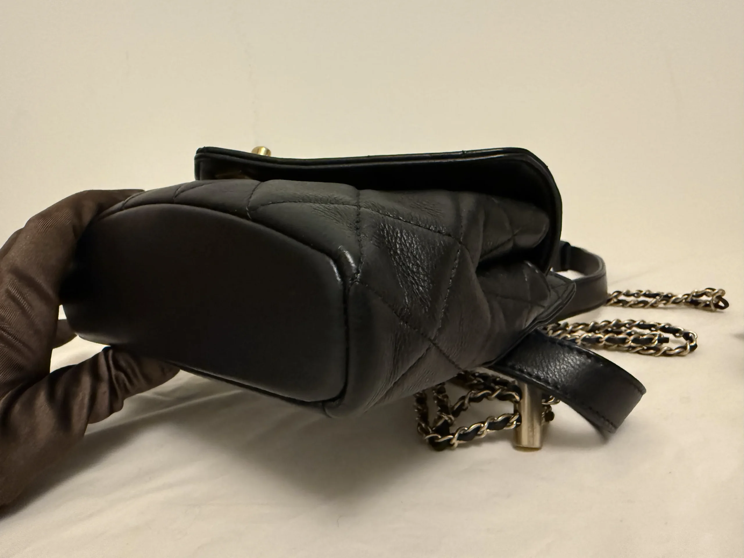 CHANEL Carry With Chic Chain Flap Waist Bag Quilted Calfskin CHANEL Carry With Chic Chain Flap Waist Bag Quilted Calfskin