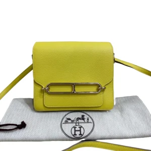 HERMÈS Roulis Mini 18 Yellow Evercolor Calfskin Bag