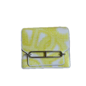 HERMÈS Roulis Mini 18 Printed Evercolor Calfskin Yellow Bag Limited Collection