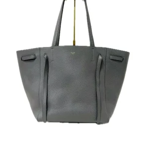 CELINE Cabas Tote Grey Grained Leather Shopper Bag