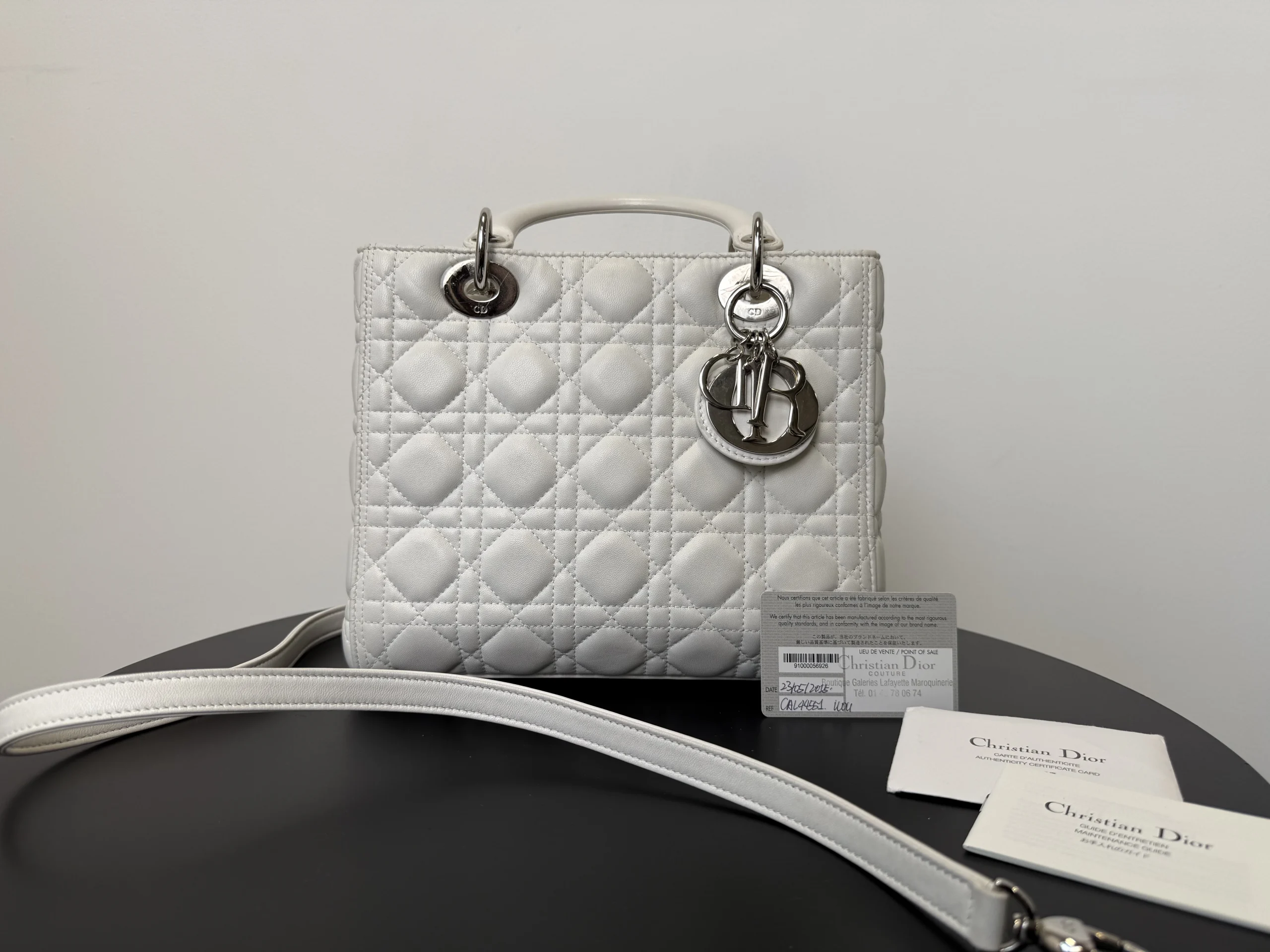 DIOR Medium Lady Dior White Lambskin Bag DIOR Medium Lady Dior White Lambskin Bag