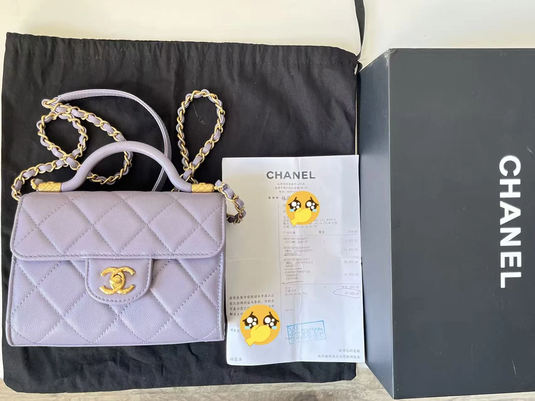 CHANEL Mini Coco Handle Bag in Lilac Caviar Leather with Gold-Tone Hardware CHANEL Mini Coco Handle Bag in Lilac Caviar Leather with Gold-Tone Hardware