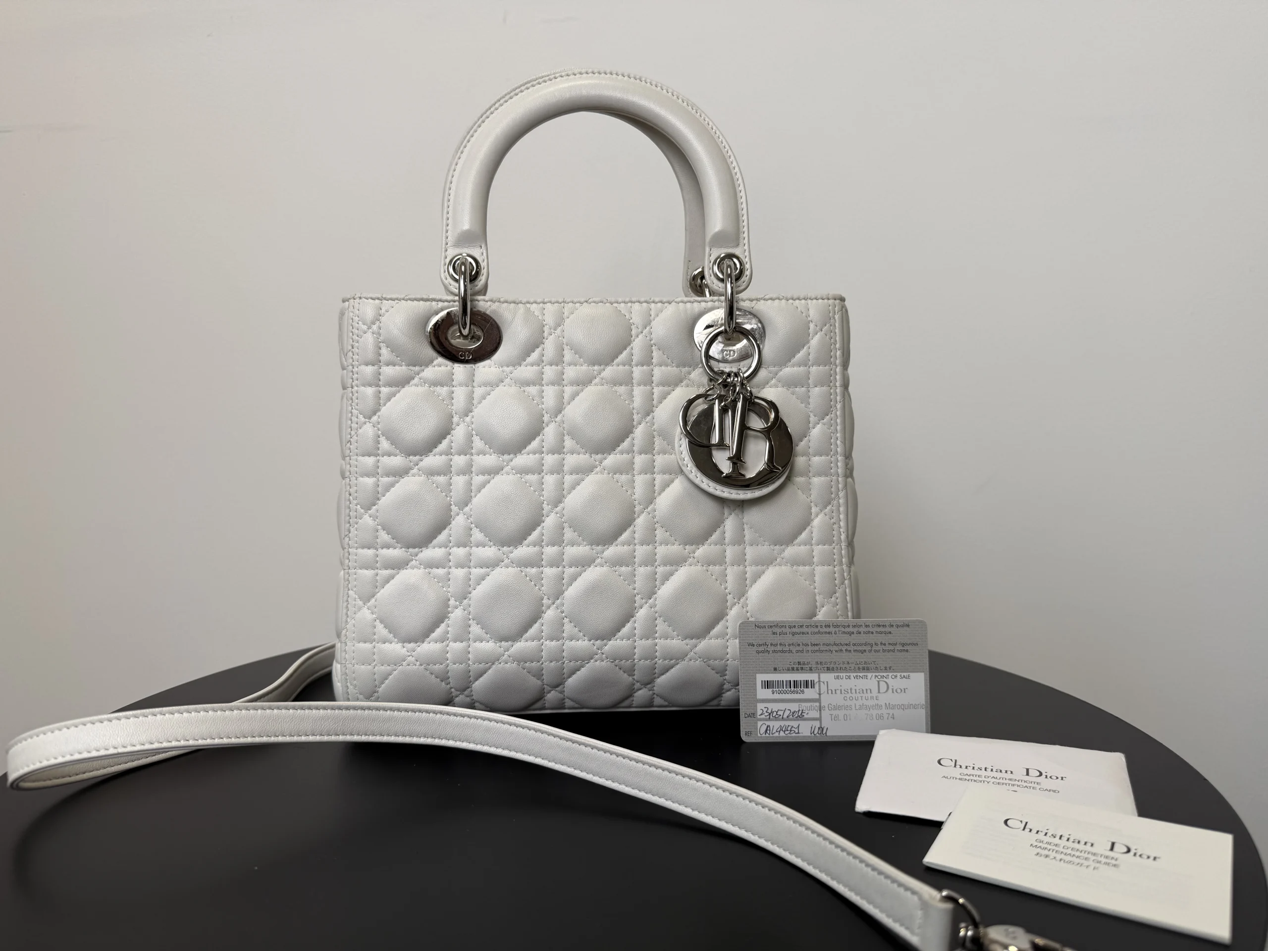 DIOR Medium Lady Dior White Lambskin Bag DIOR Medium Lady Dior White Lambskin Bag