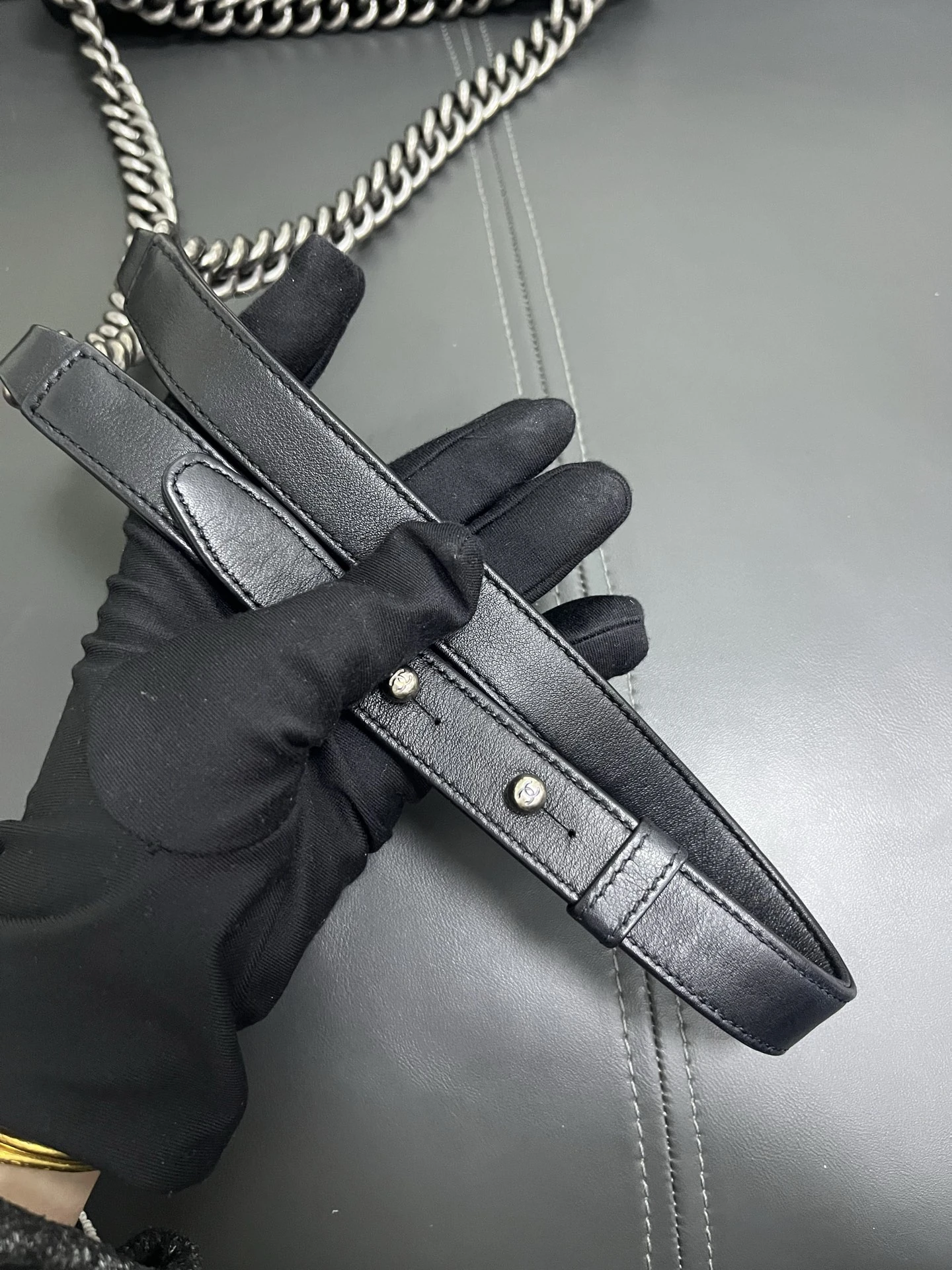 CHANEL Medium Boy Bag Black Calfskin Quilted Leather Silver-Tone Hardware CHANEL Medium Boy Bag Black Calfskin Quilted Leather Silver-Tone Hardware