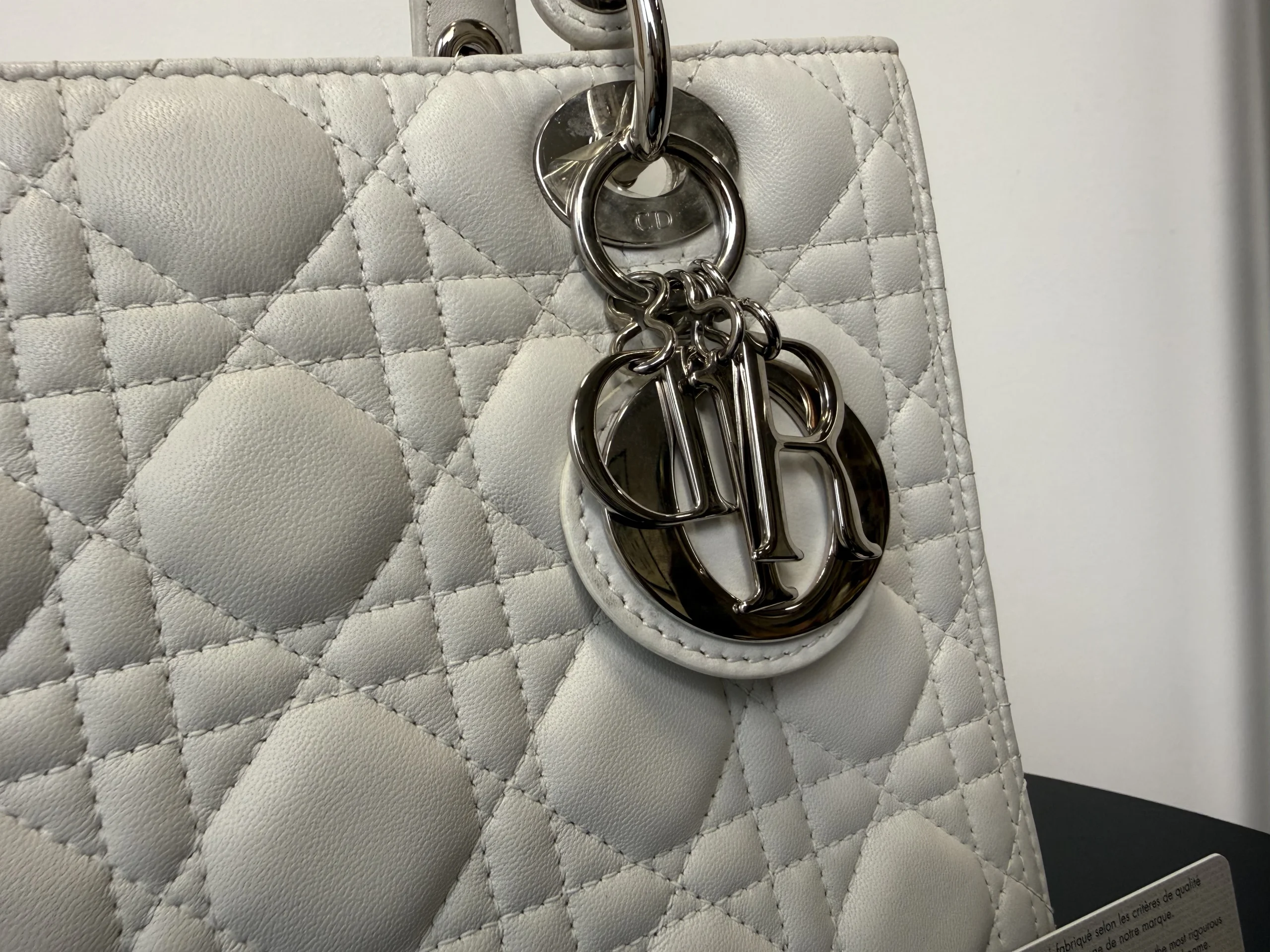DIOR Medium Lady Dior White Lambskin Bag DIOR Medium Lady Dior White Lambskin Bag