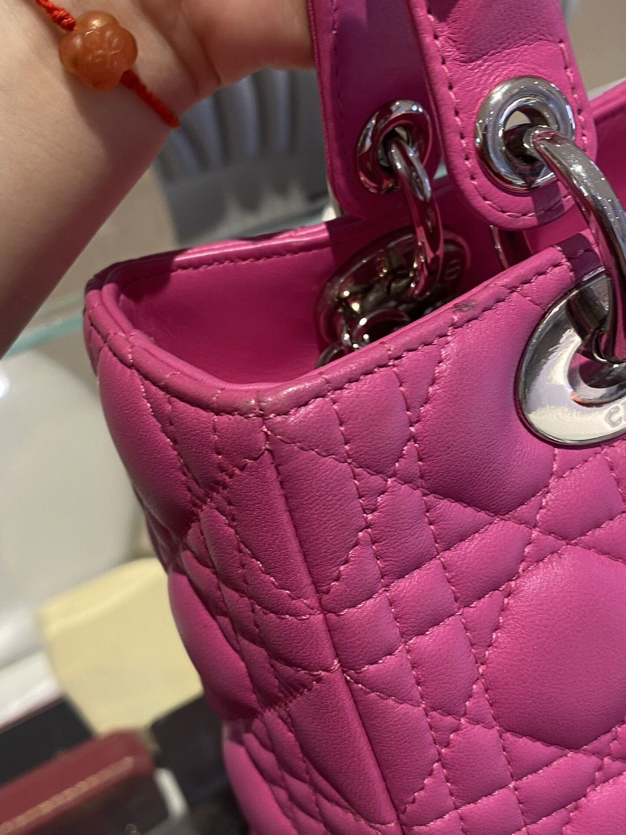 DIOR Medium Lady Dior Bag Rose Pink Lambskin Silver Hardware DIOR Medium Lady Dior Bag Rose Pink Lambskin Silver Hardware