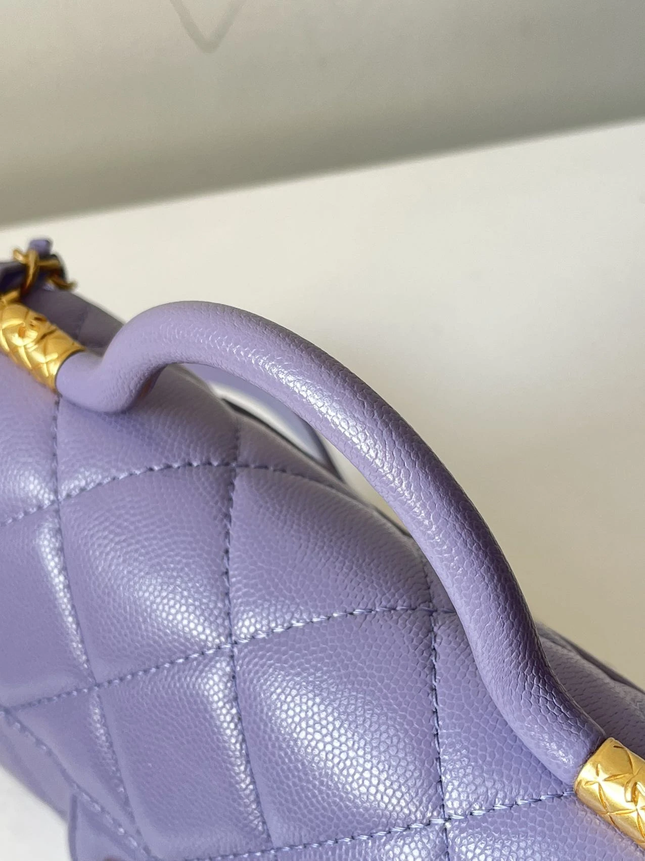 CHANEL Mini Coco Handle Bag in Lilac Caviar Leather with Gold-Tone Hardware CHANEL Mini Coco Handle Bag in Lilac Caviar Leather with Gold-Tone Hardware