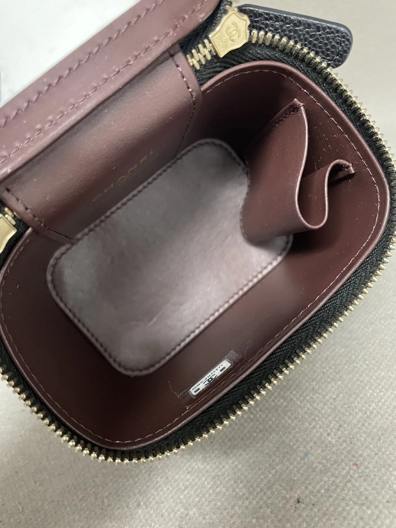 CHANEL Mini Vanity Case With Chain Black Caviar Box Bag CHANEL Mini Vanity Case With Chain Black Caviar Box Bag