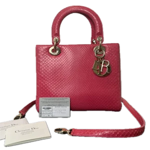 DIOR Lady Dior Medium Bag Pink Python Leather Exotic Collection Limited Version