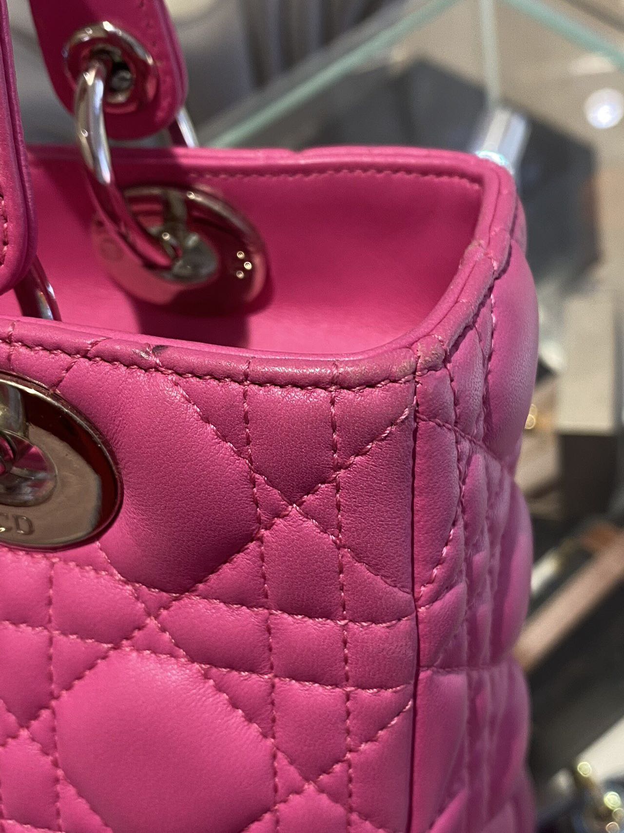 DIOR Medium Lady Dior Bag Rose Pink Lambskin Silver Hardware DIOR Medium Lady Dior Bag Rose Pink Lambskin Silver Hardware