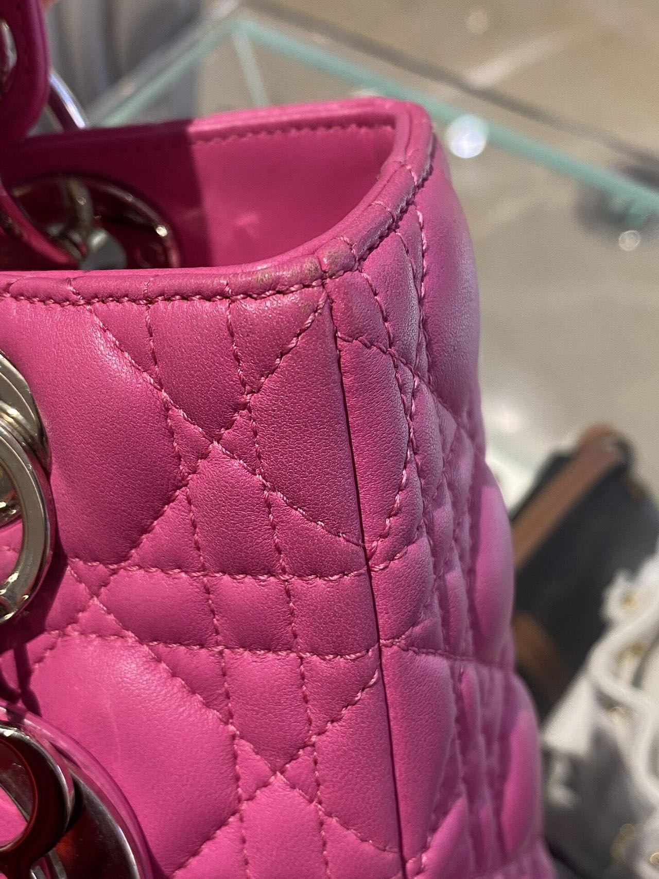 DIOR Medium Lady Dior Bag Rose Pink Lambskin Silver Hardware DIOR Medium Lady Dior Bag Rose Pink Lambskin Silver Hardware