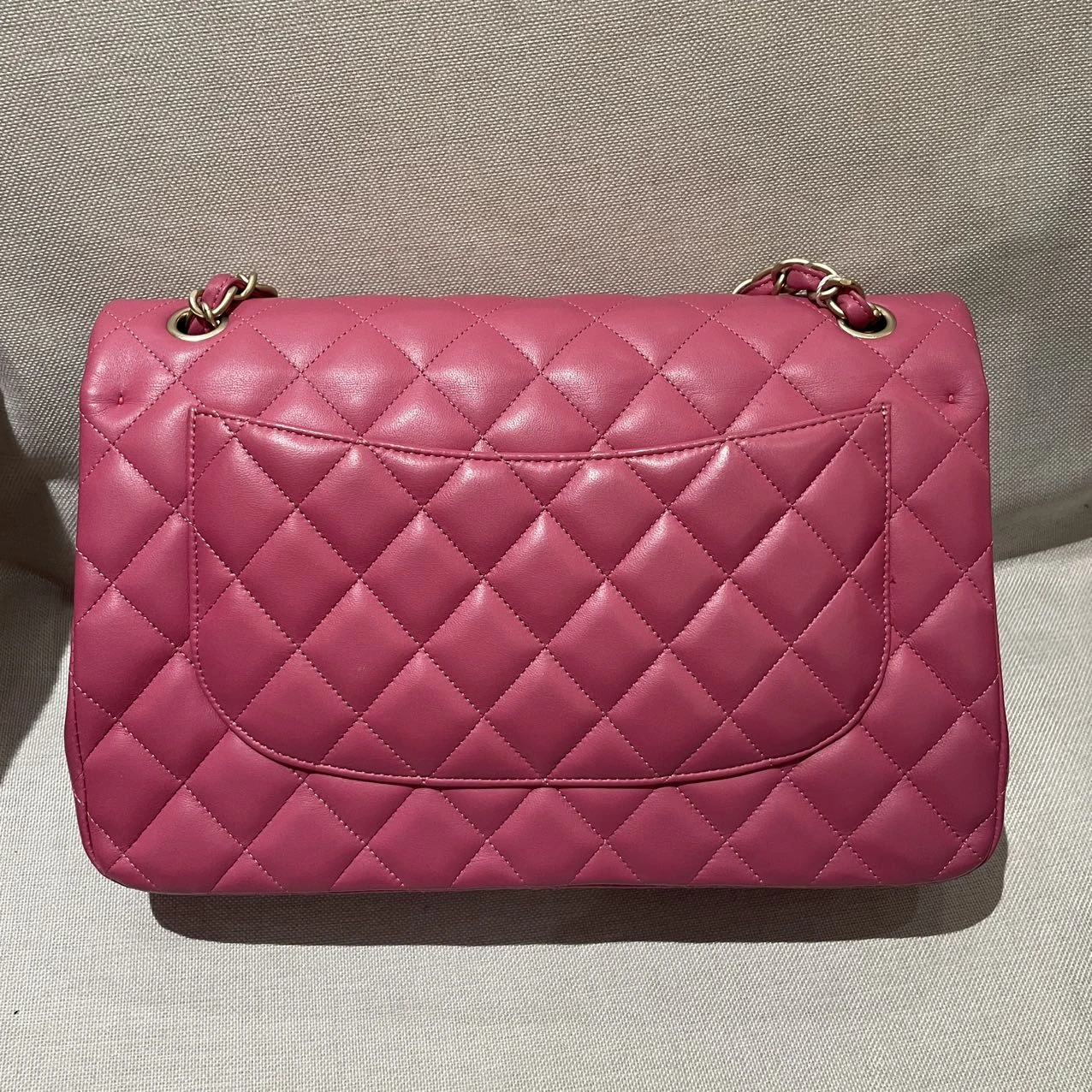 CHANEL Classic Flap Medium Pink Lambskin Leather Quilted Gold Hardware CHANEL Classic Flap Medium Pink Lambskin Leather Quilted Gold Hardware