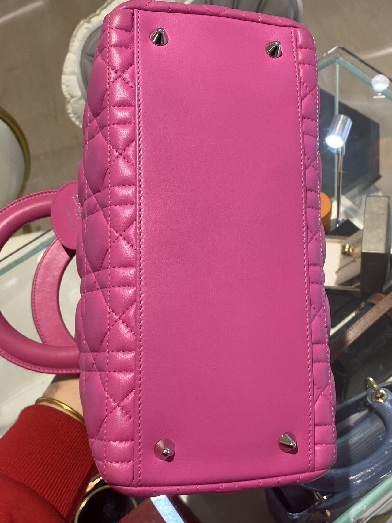 DIOR Medium Lady Dior Bag Rose Pink Lambskin Silver Hardware DIOR Medium Lady Dior Bag Rose Pink Lambskin Silver Hardware